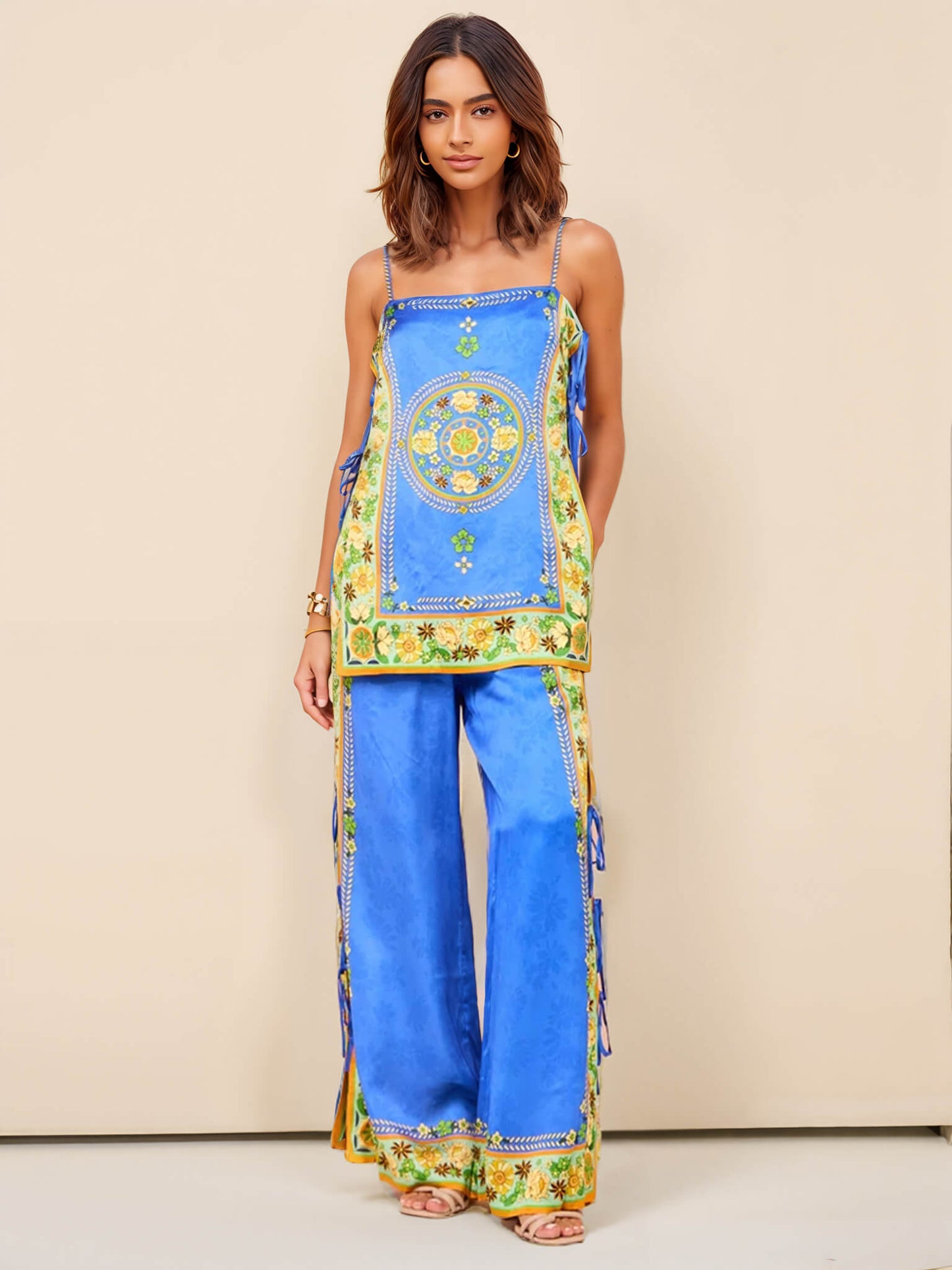 Ornate Mosaic Set™ 2.0 – Printed Tiles Top and Matching Pants