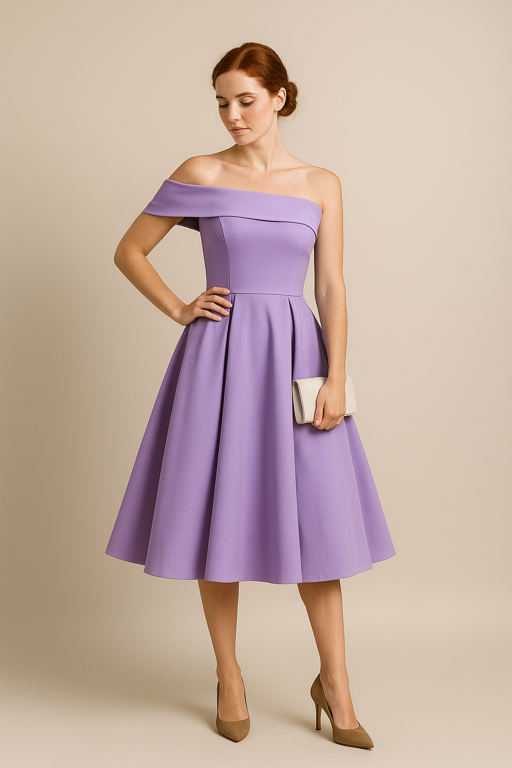 SOHO | Women's Off-Shoulder A-Line Dress, Breathable and Stylish