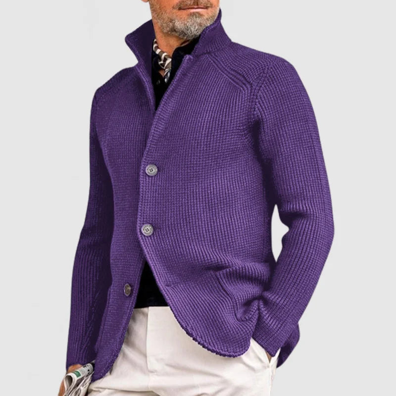 Elegant Cardigan with Lapels for Men