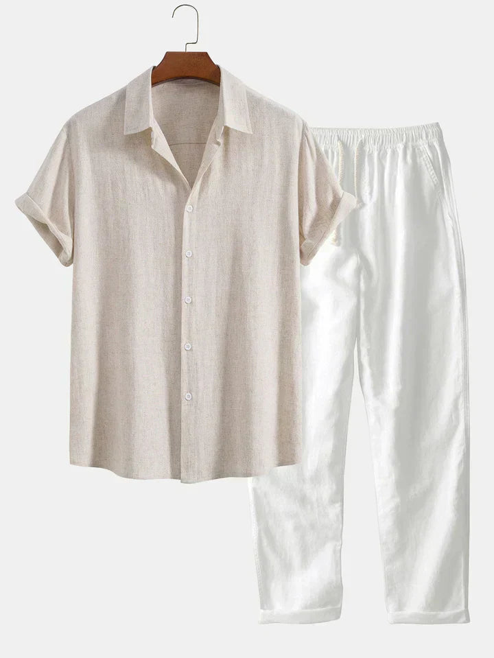 Booker – Linen Blend Shirt with Straight Pants