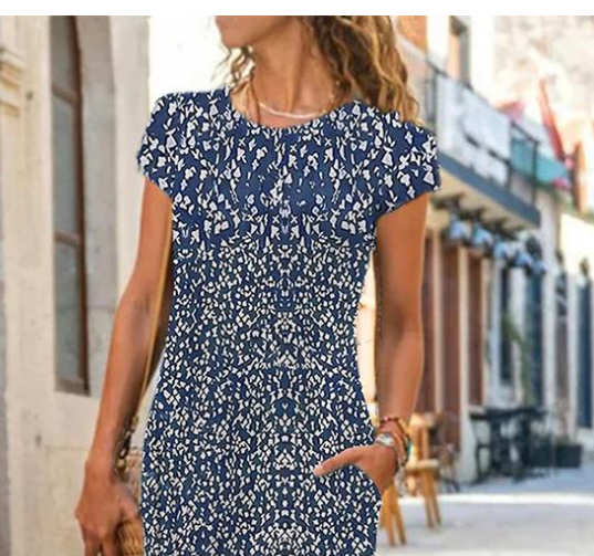 Royal Blue Flower Dress
