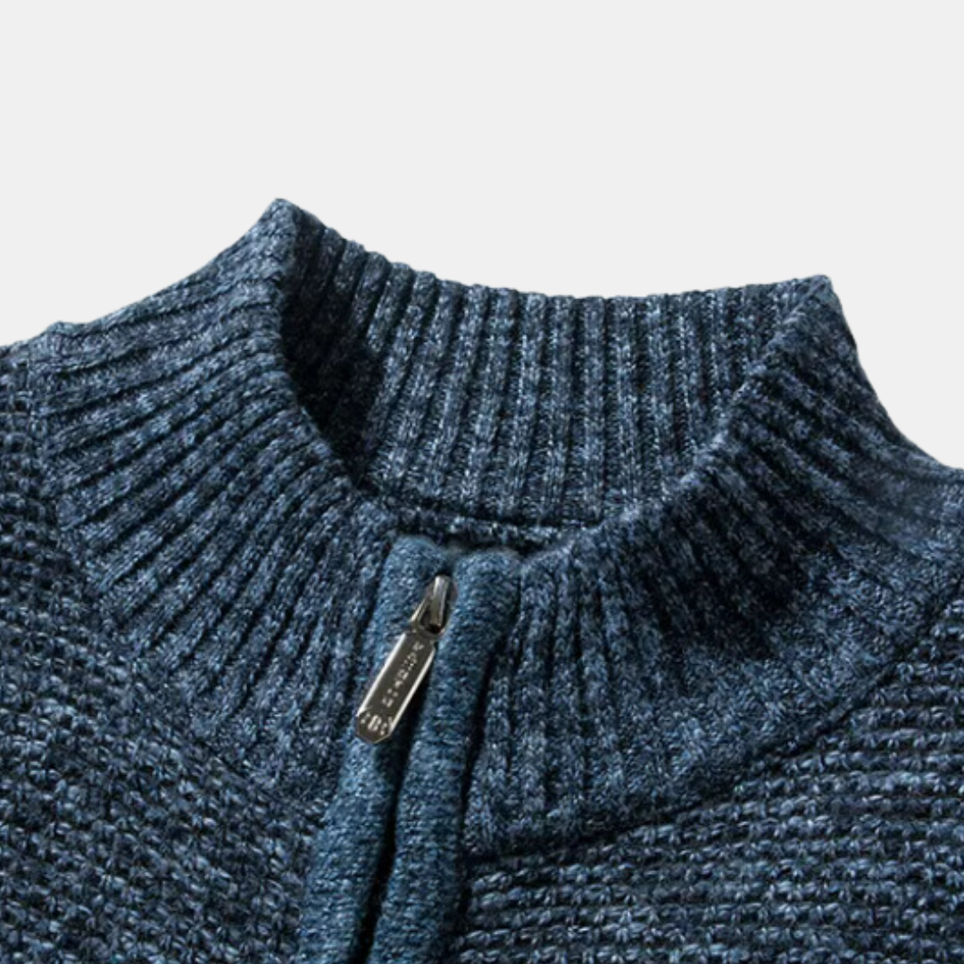 Uffe - Cardigan with Stand-Up Collar