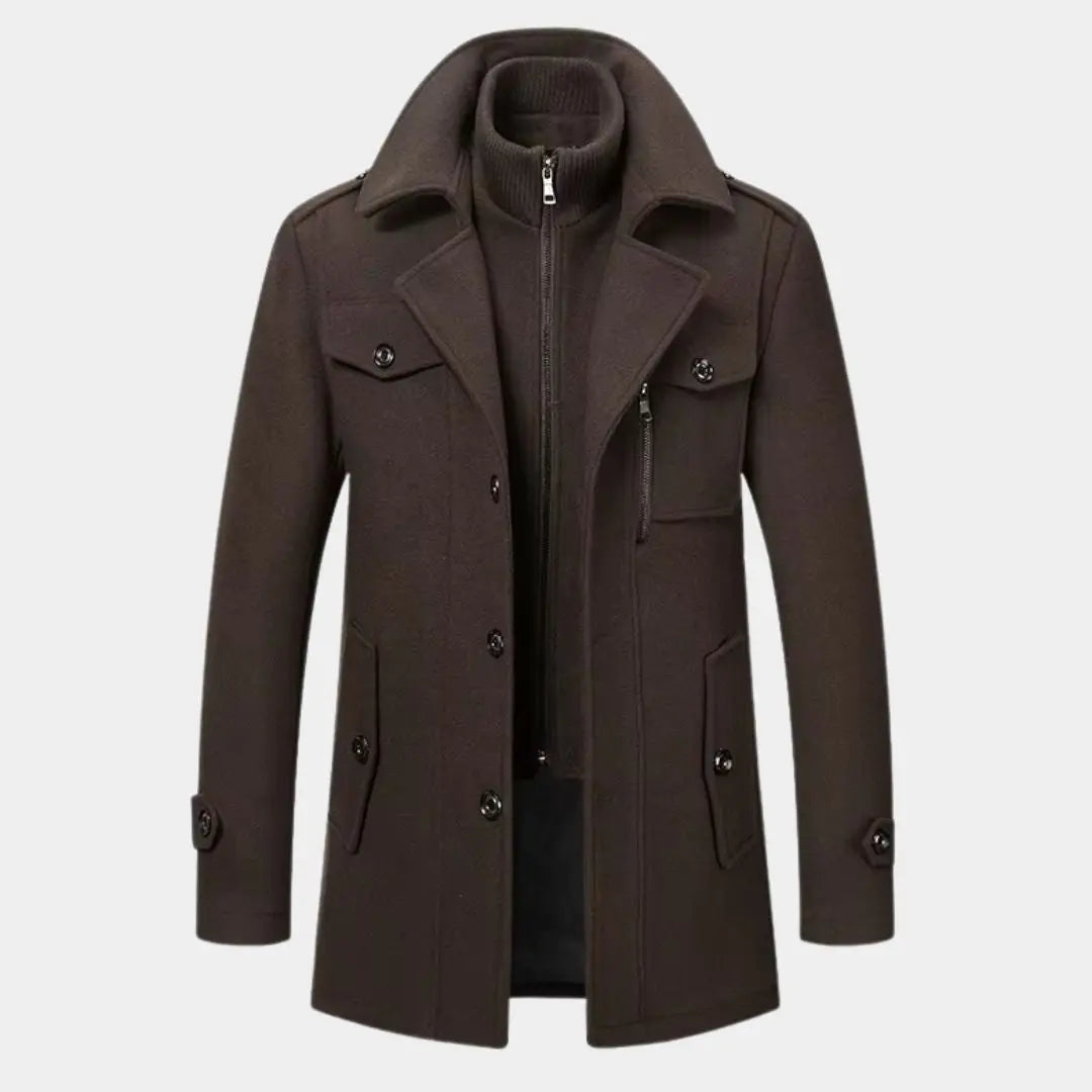 Aristocratic Coat Made of Black Wool