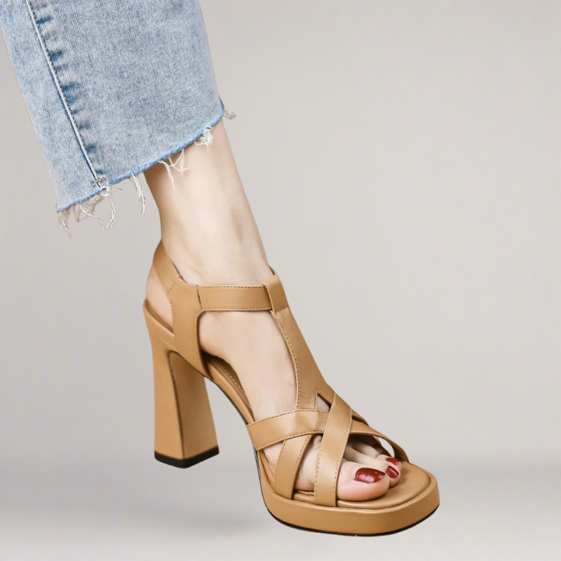 Amalfi | Handmade eco-leather sandal with high heel