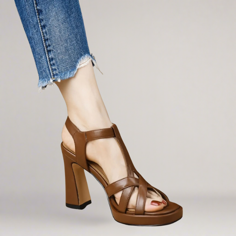 Amalfi | Handmade eco-leather sandal with high heel