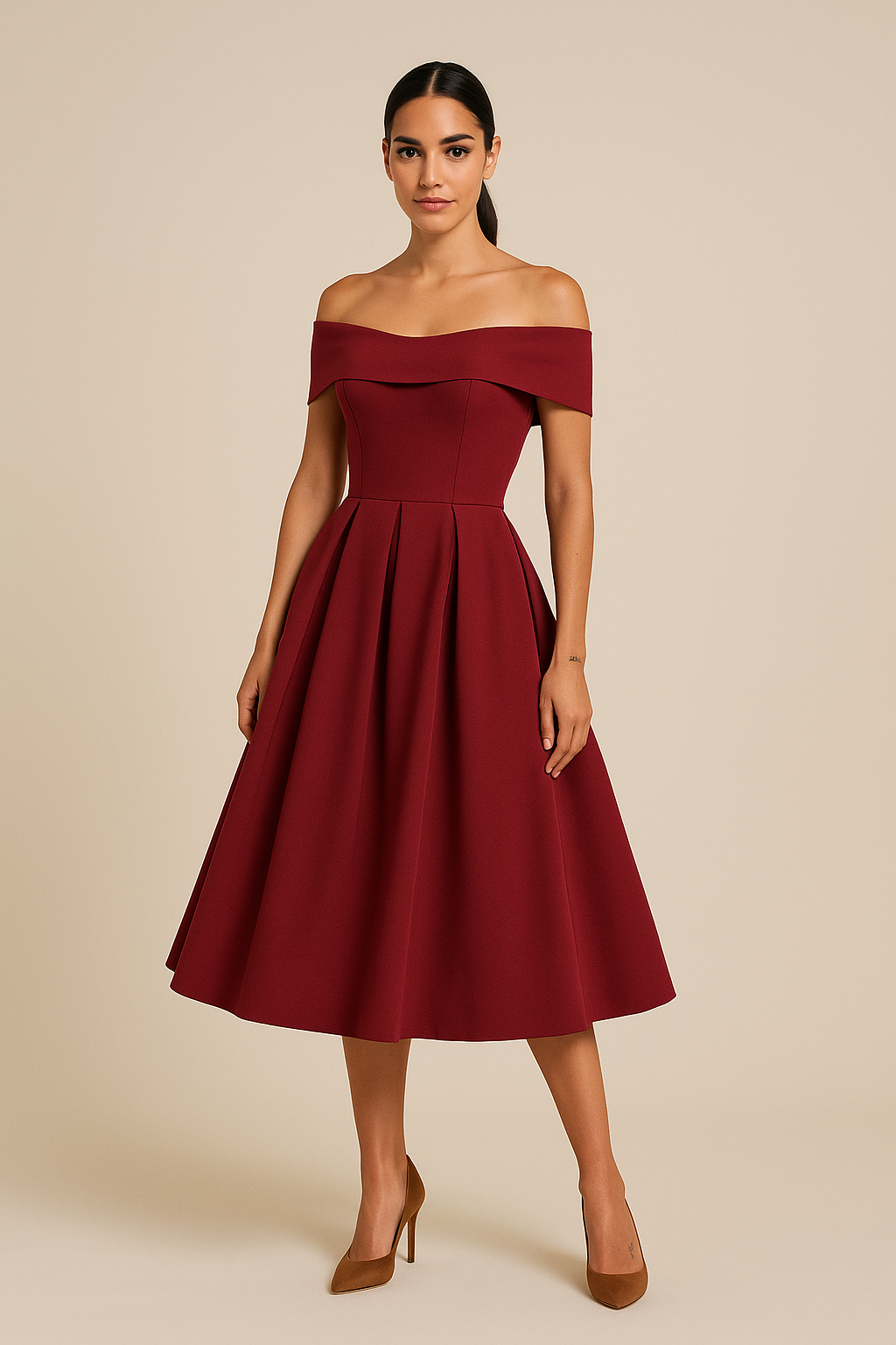 SOHO | Women's Off-Shoulder A-Line Dress, Breathable and Stylish