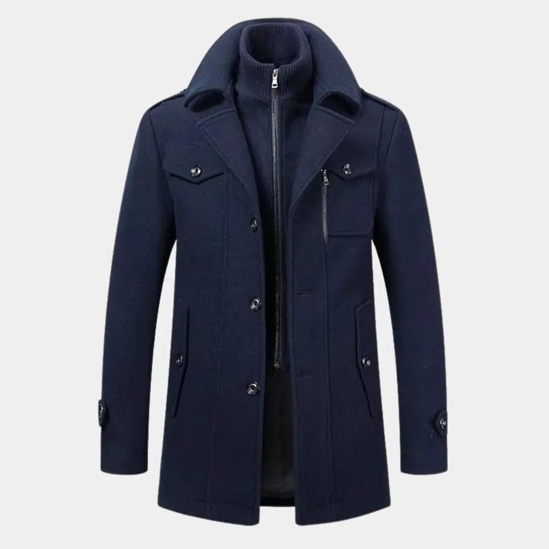 Aristocratic Coat Made of Black Wool