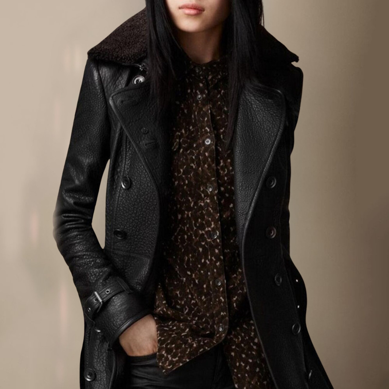 Birgit – Luxurious Leather Trench Coat