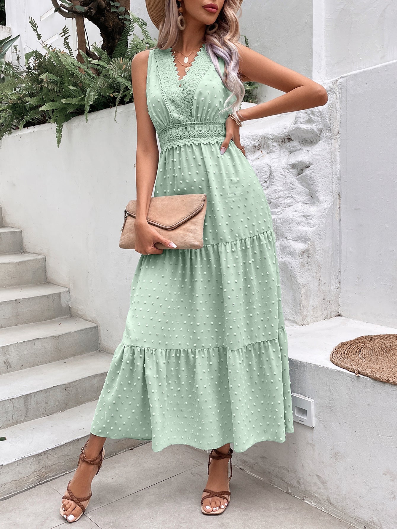 Bohemian Lace-up Dress