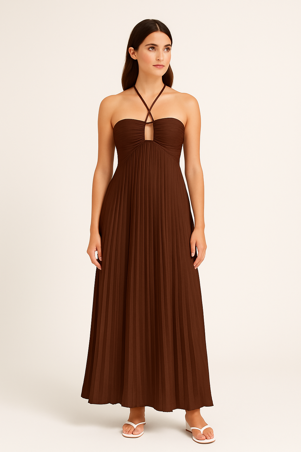 SOHO | Breathable Women's Halter Top with Pleats and Neckline