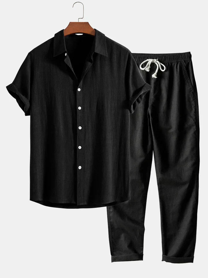 Booker – Linen Blend Shirt with Straight Pants