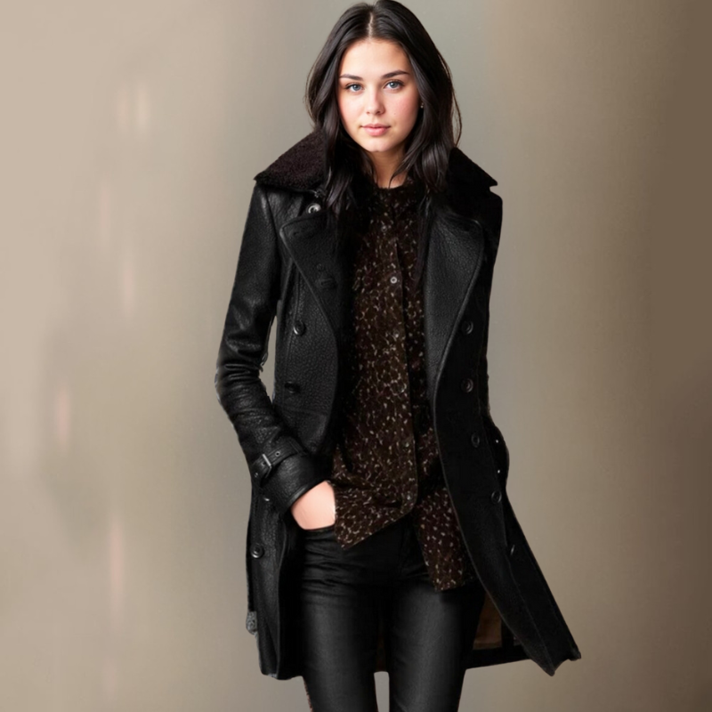 Birgit – Luxurious Leather Trench Coat
