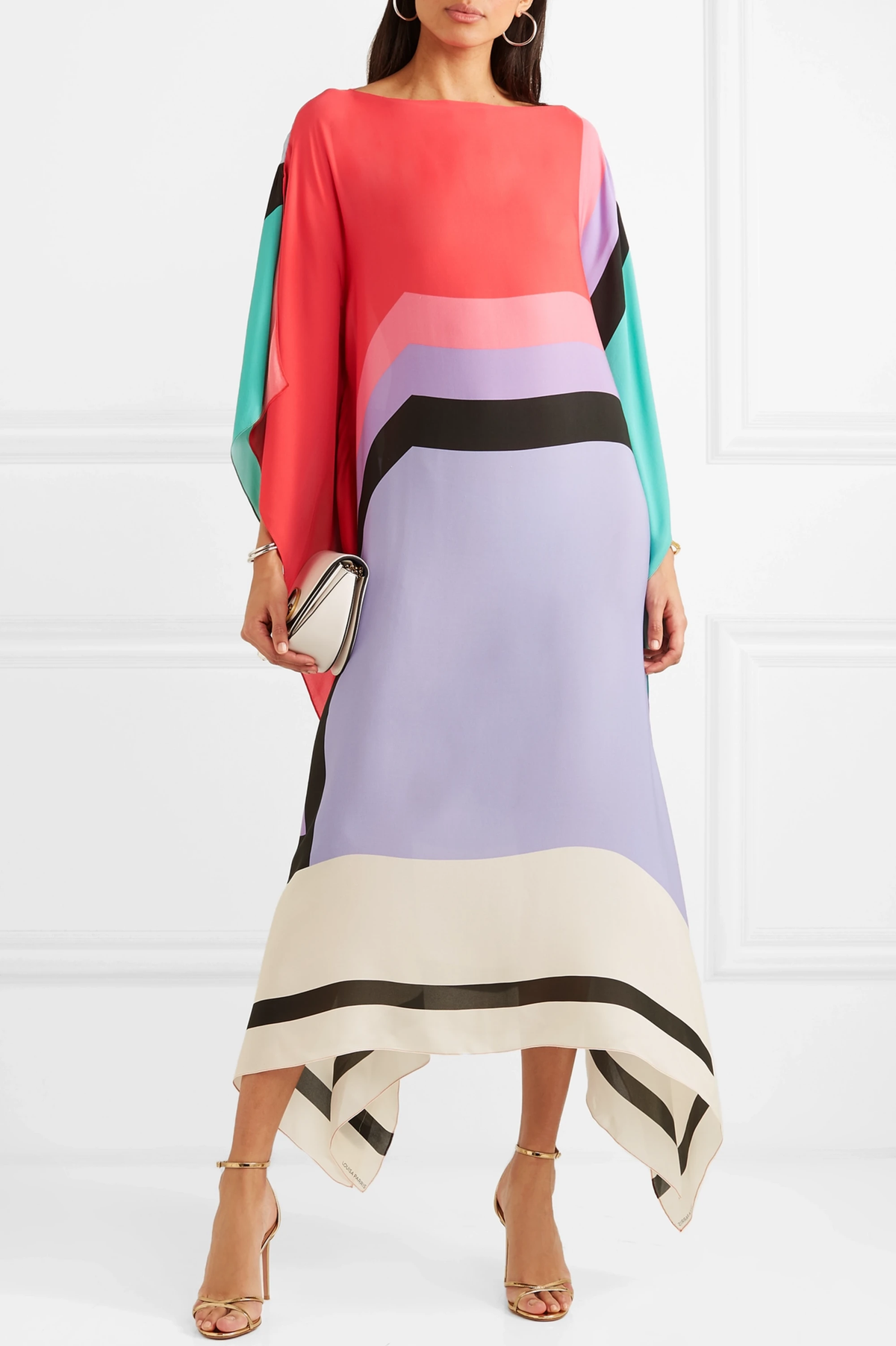 Susan Striped Patchwork Dress with Print
