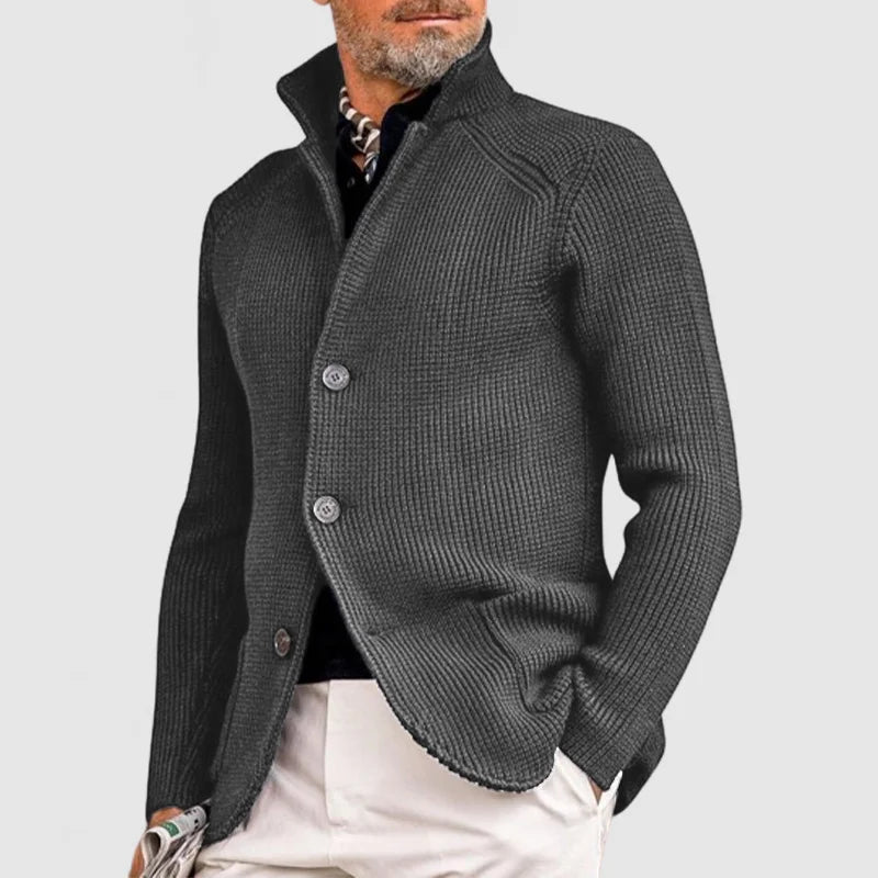Elegant Cardigan with Lapels for Men