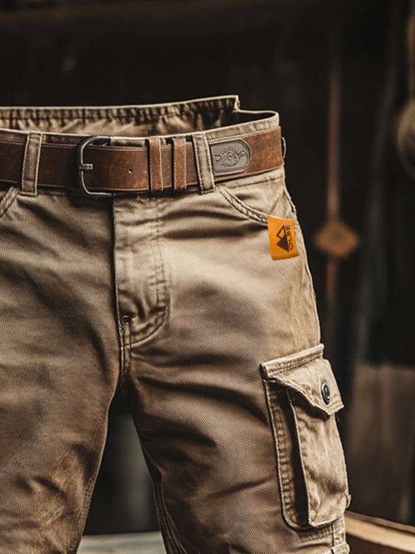 Novak Retro Cargo Shorts with Multiple Pockets
