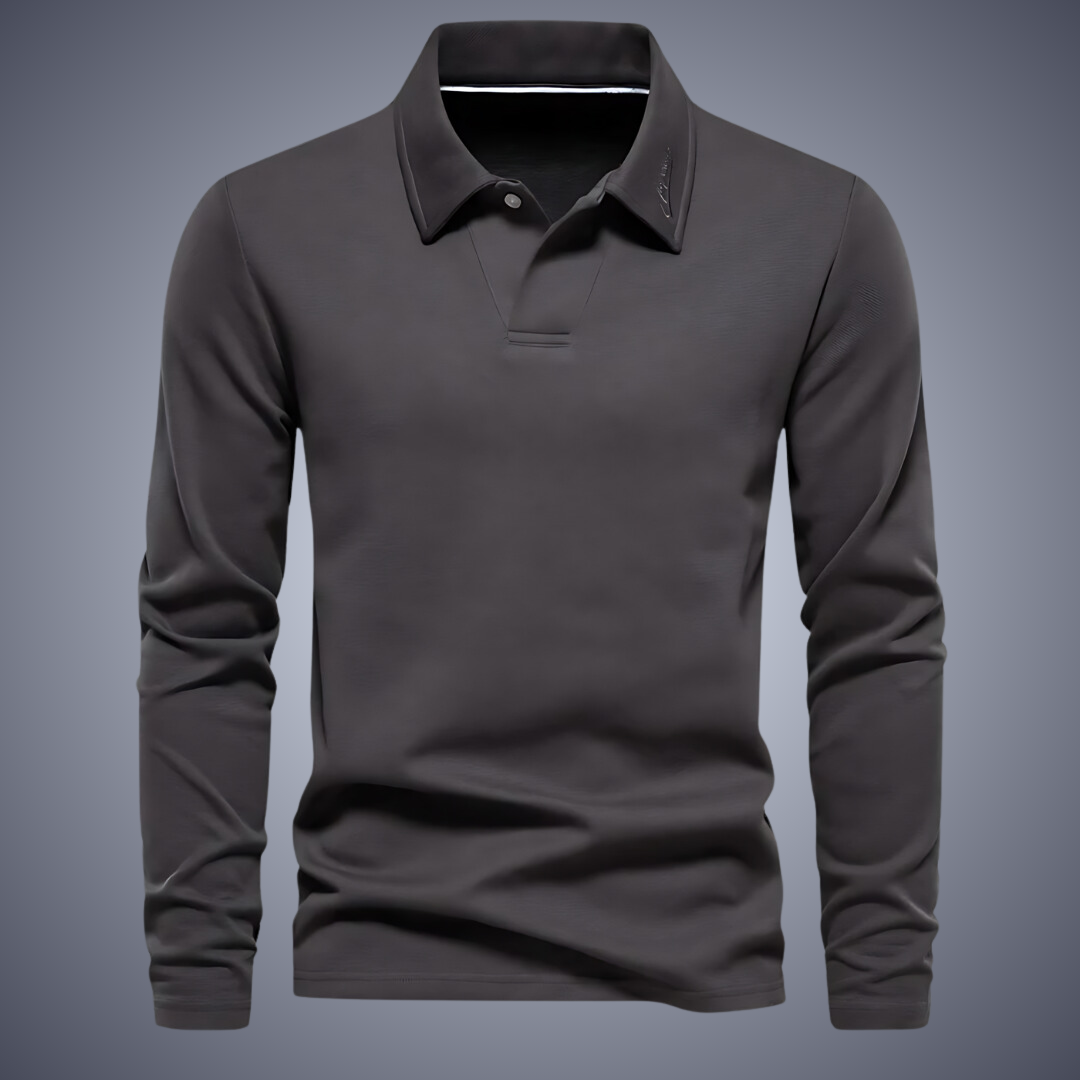 Coastal Time Men's Long Sleeve Polo Shirt
