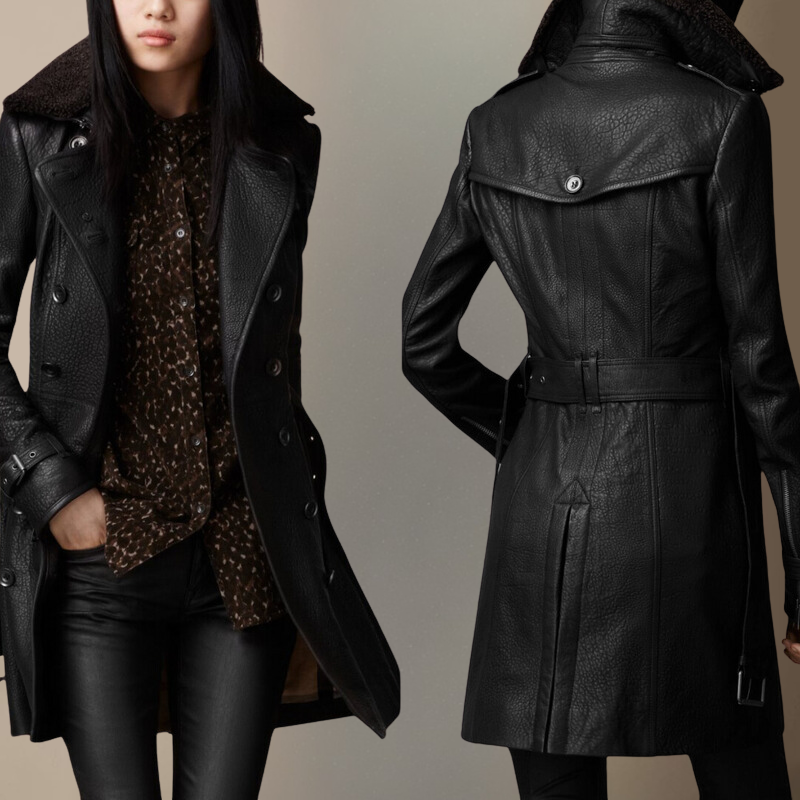 Birgit – Luxurious Leather Trench Coat