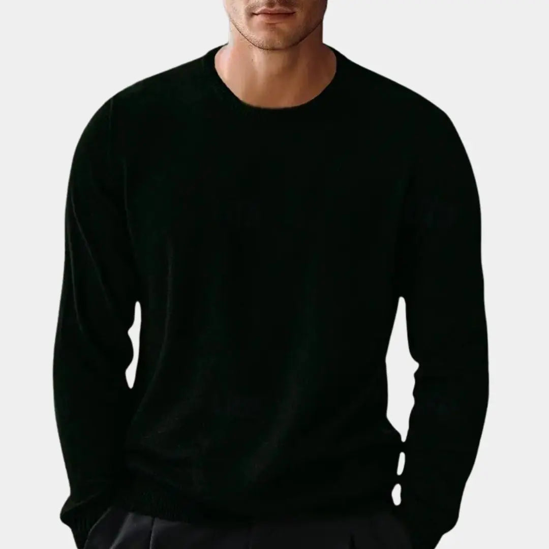 Knitted Sweater with Round Neck