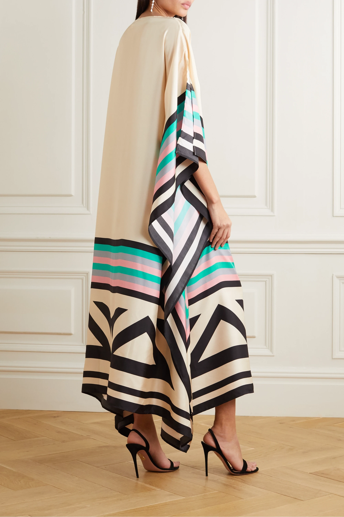 Susan Striped Patchwork Dress with Print