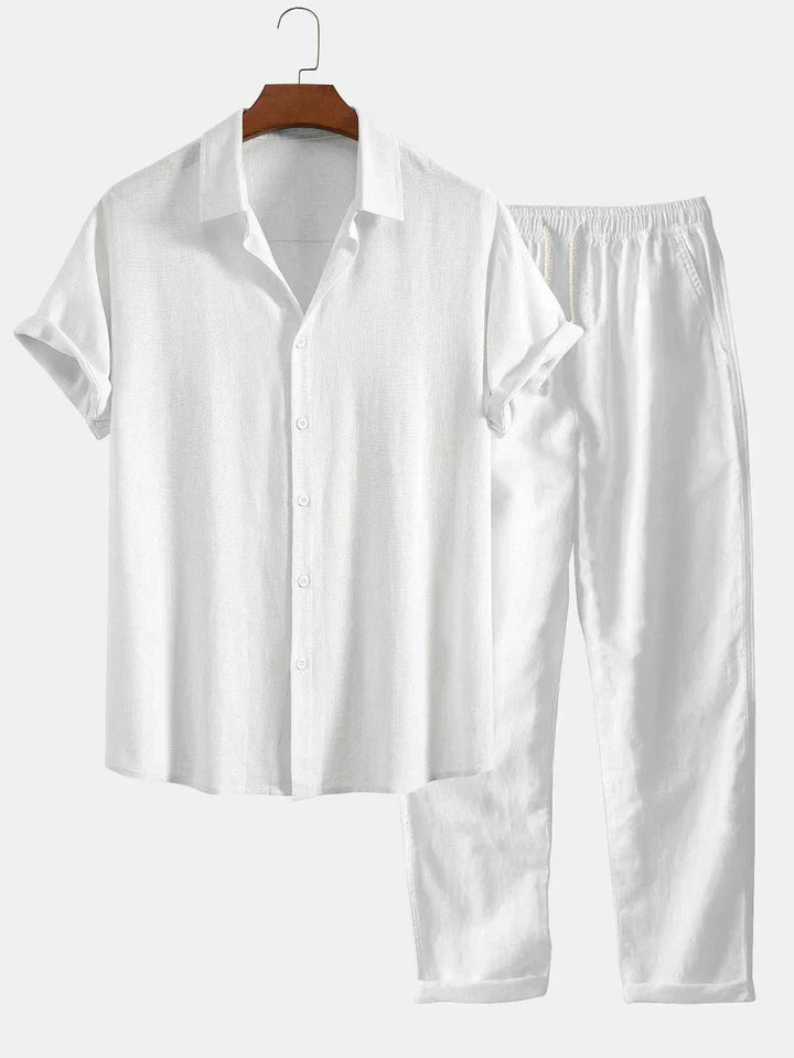 Booker – Linen Blend Shirt with Straight Pants