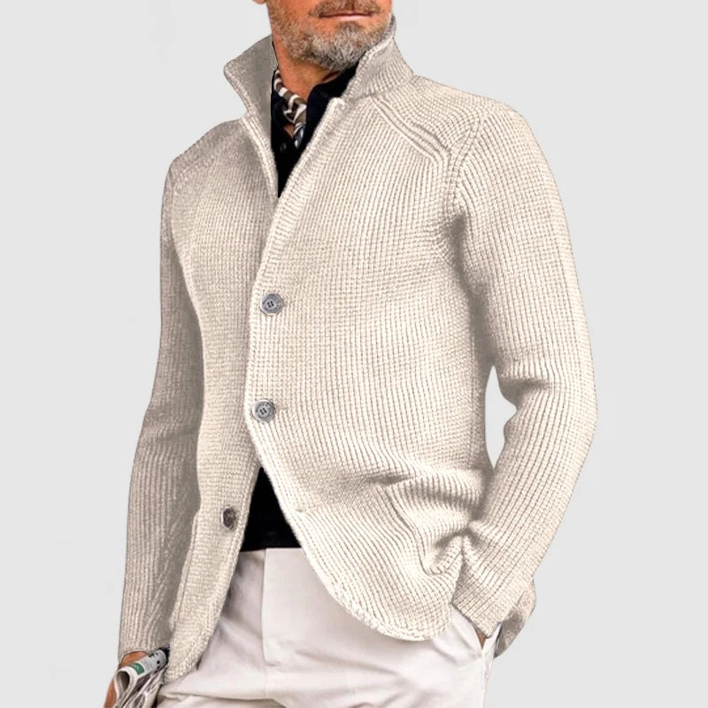 Elegant Cardigan with Lapels for Men