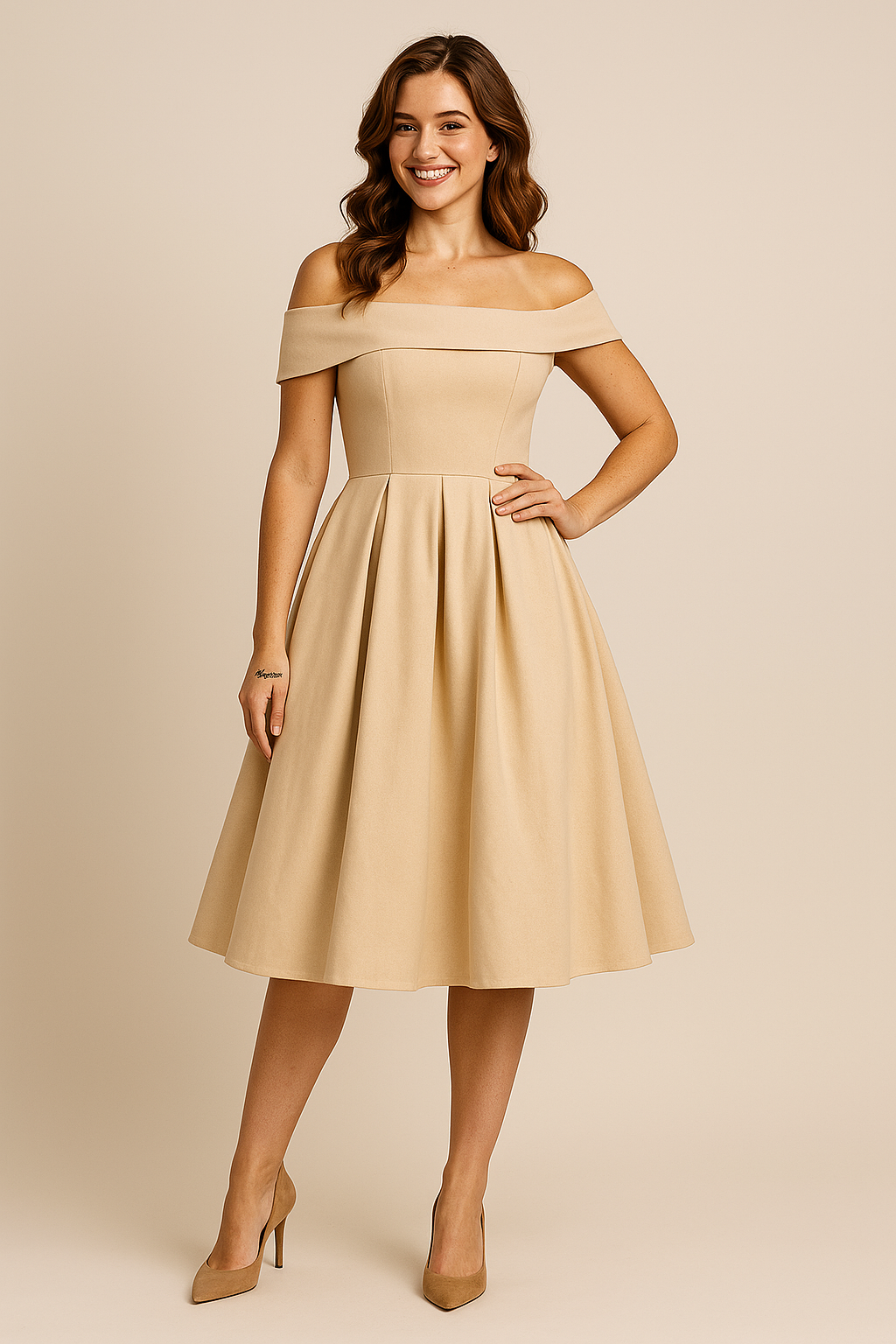 SOHO | Women's Off-Shoulder A-Line Dress, Breathable and Stylish