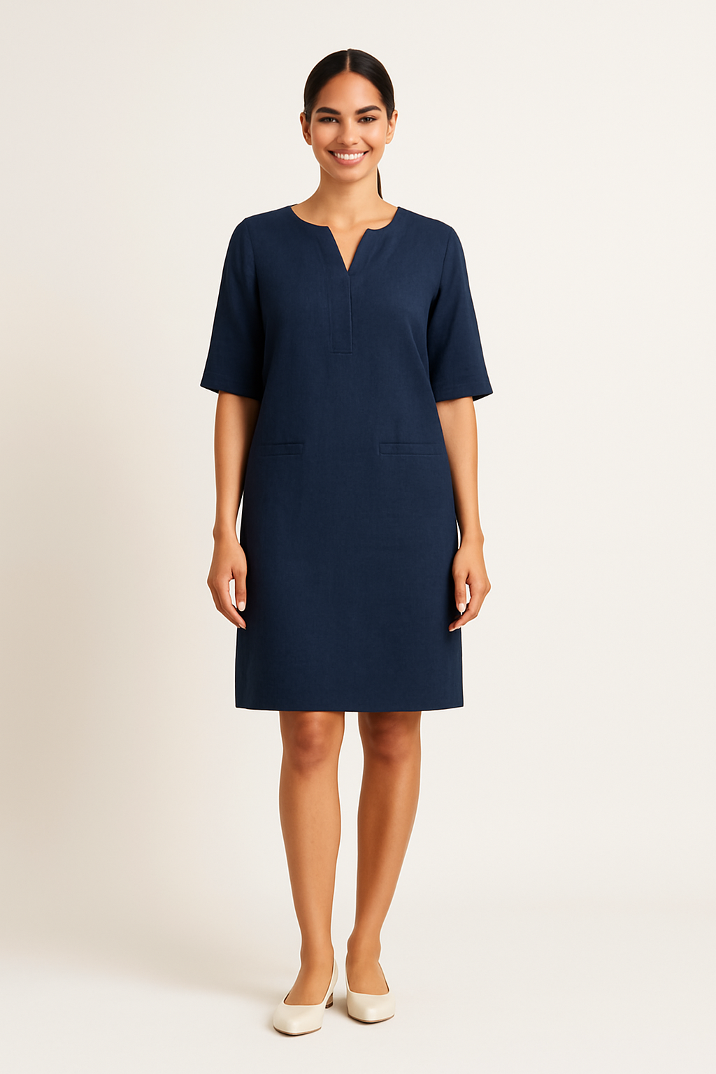 SOHO | Summer Women's Dress in Linen Look with Tailored Fit, Airy & Light