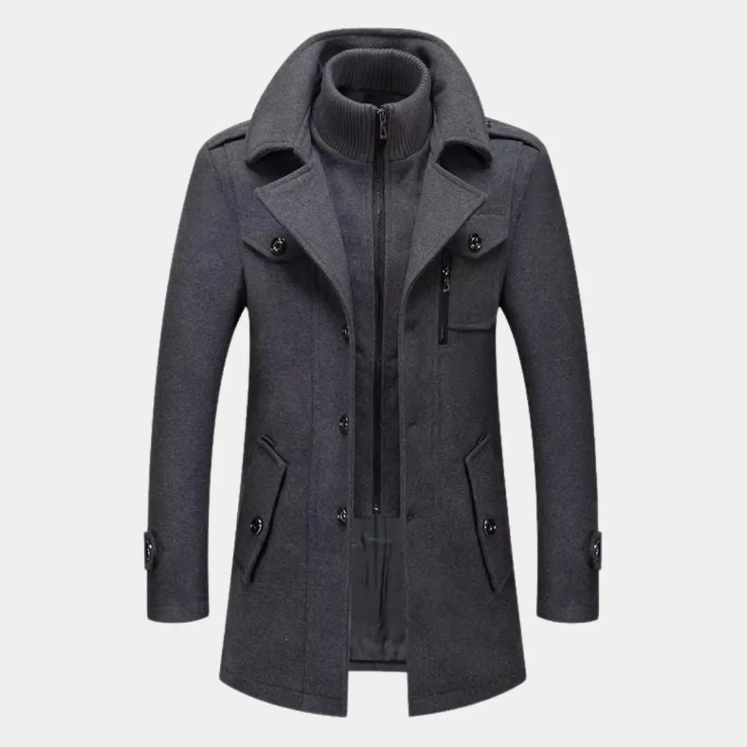 Aristocratic Coat Made of Black Wool