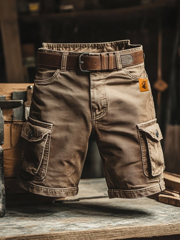 Novak Retro Cargo Shorts with Multiple Pockets