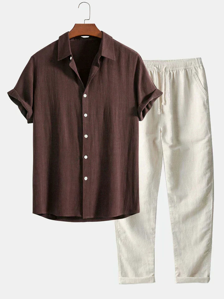 Booker – Linen Blend Shirt with Straight Pants