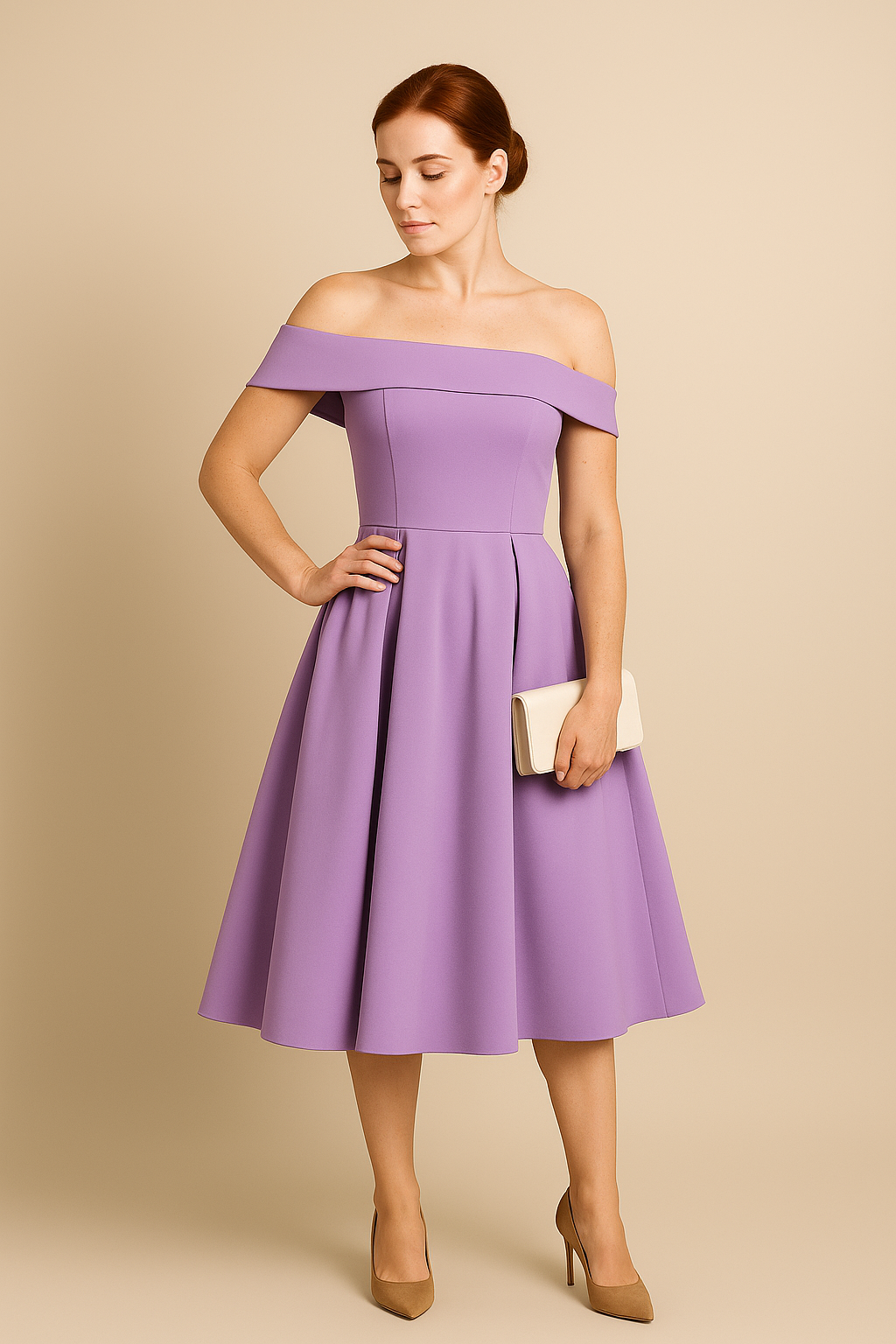 SOHO | Women's Off-Shoulder A-Line Dress, Breathable and Stylish