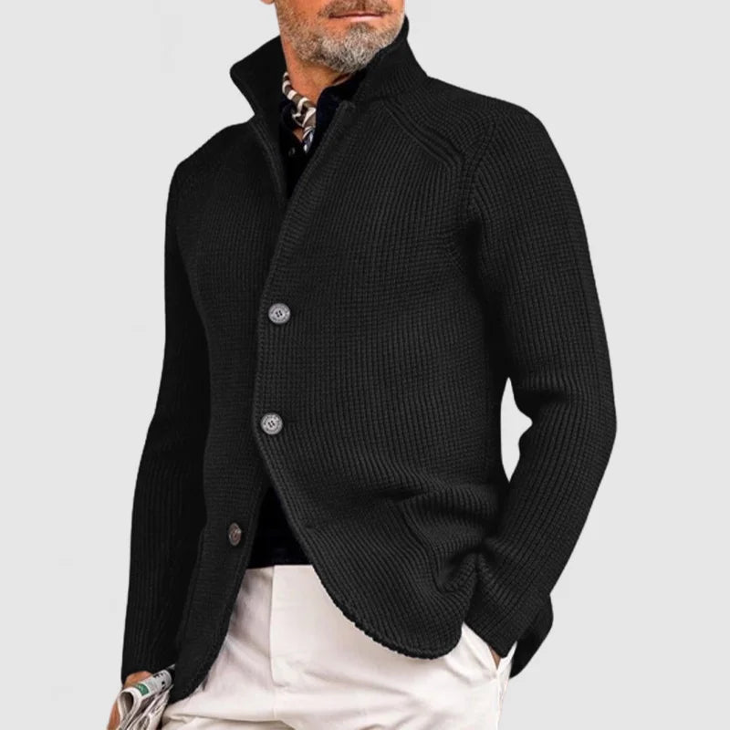 Elegant Cardigan with Lapels for Men