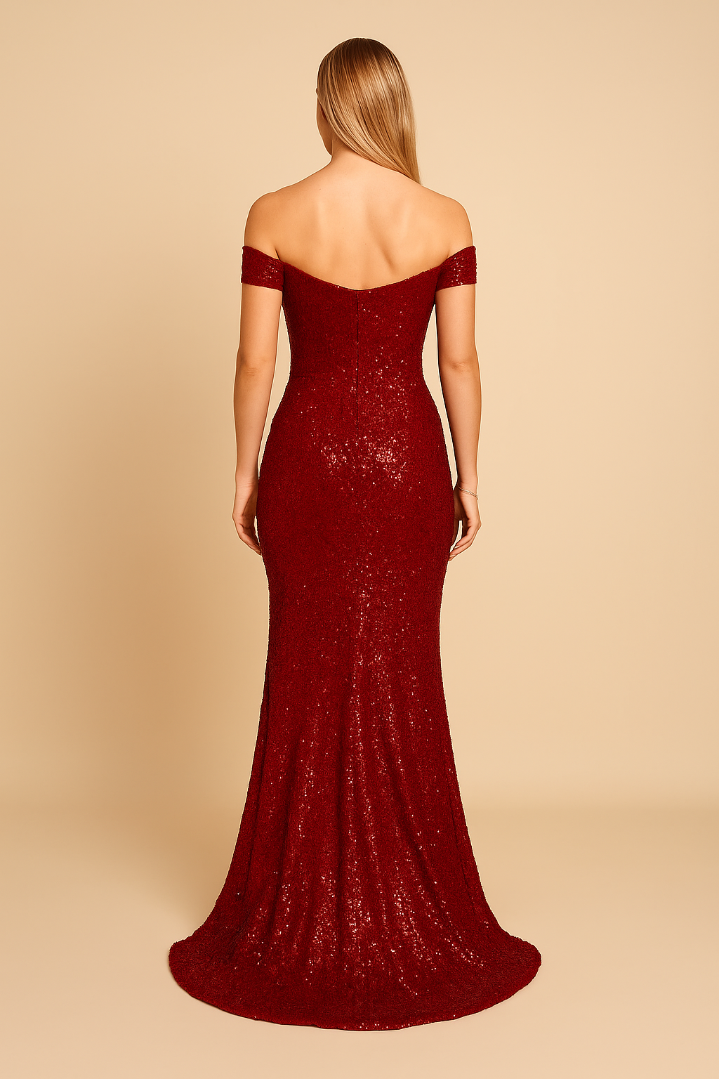 SOHO | Women's Sequin Dress Off-Shoulder with Slit - Breathable and Stylish