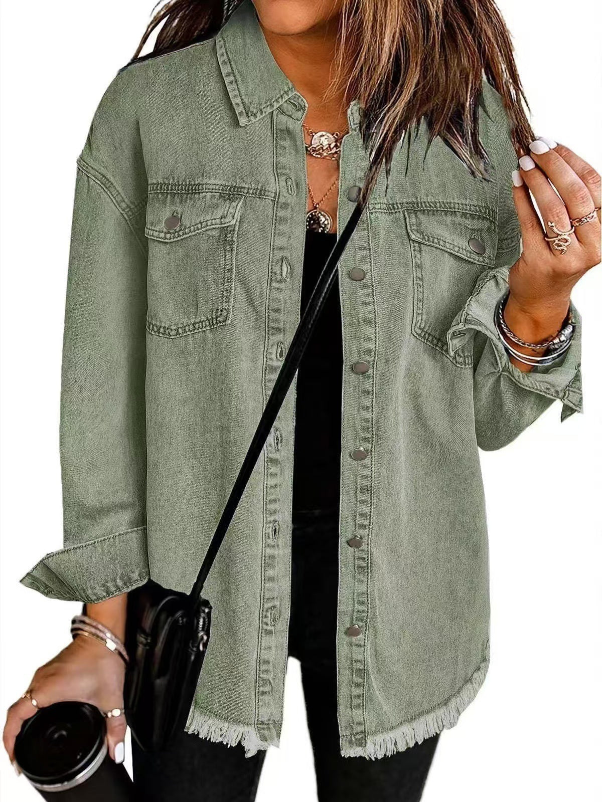 Jolien – Long-Sleeve Denim Jacket with Pockets