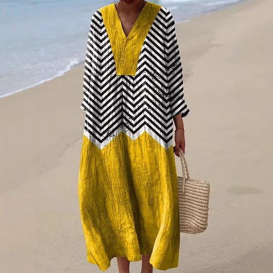 Yasmina | Contrast Zigzag Dress