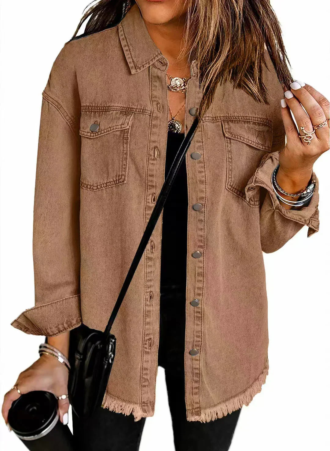 Jolien – Long-Sleeve Denim Jacket with Pockets