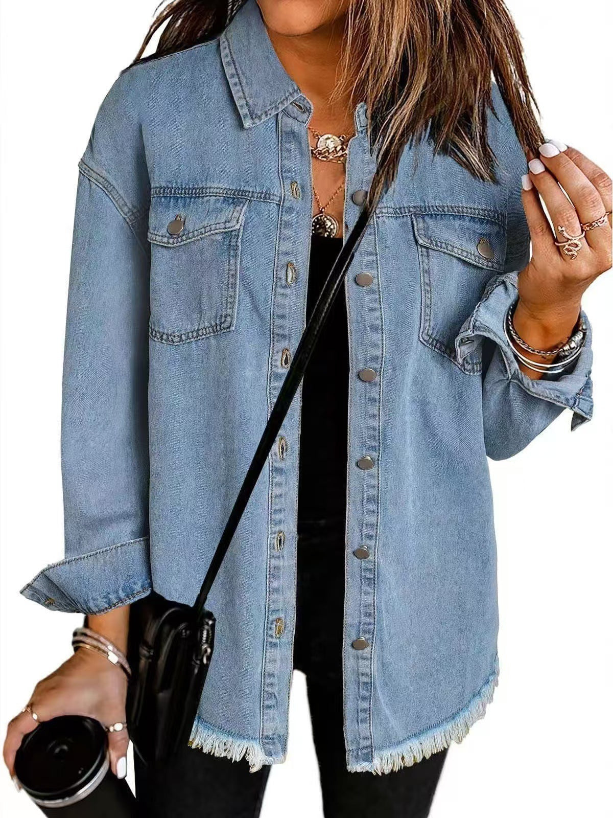 Jolien – Long-Sleeve Denim Jacket with Pockets