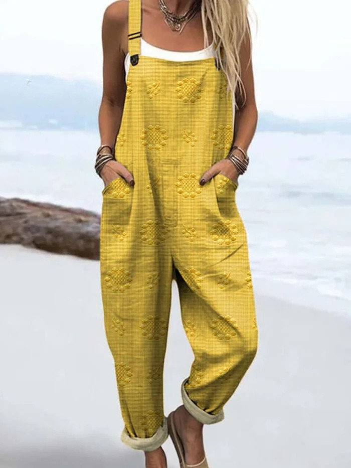 Petra | Floral Dungarees with Dots