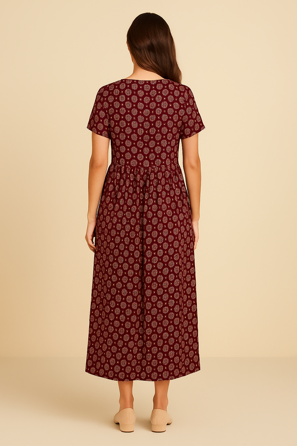 SOHO | Women's Maxi Dress with V-Neck and Empire Waist, Airy & Light
