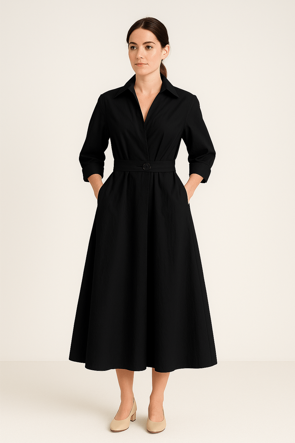 SOHO | Summer Women's Shirt Dress in Cotton Look with Tailored Fit