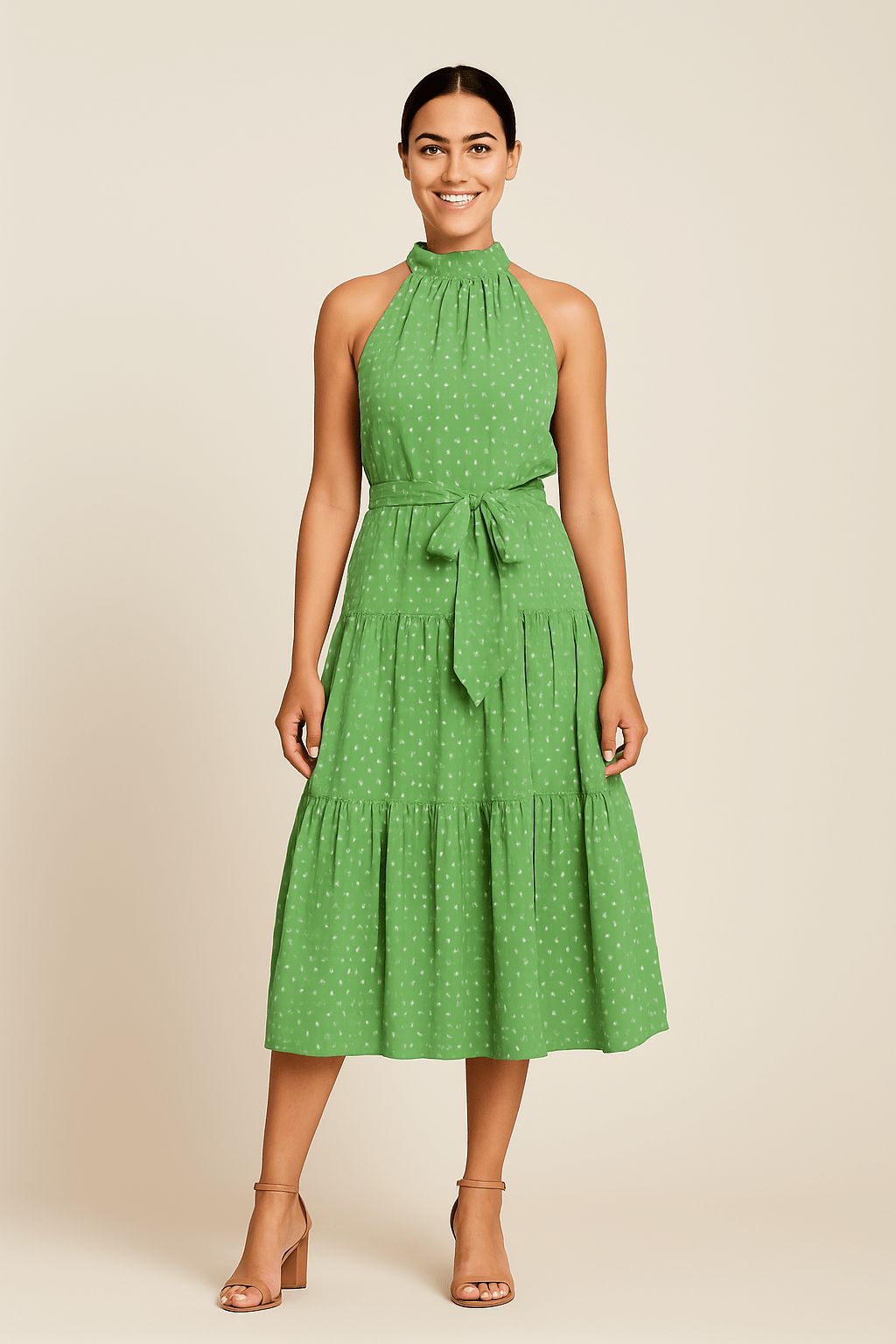 SOHO | Festive, breathable women's maxi dress with polka dot pattern