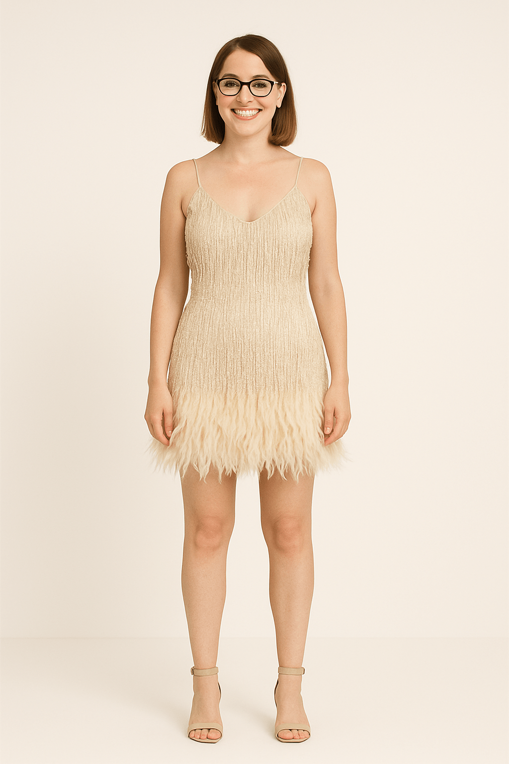 SOHO | Festive Women's Sequin Mini Dress with Featherlight Accent