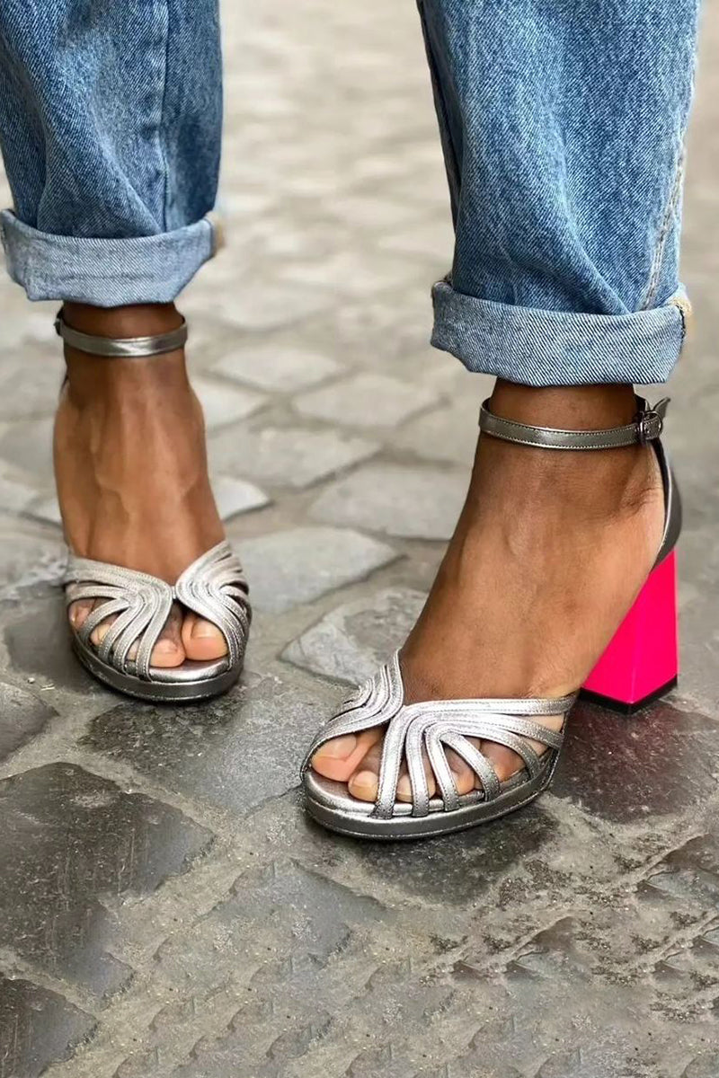 Seraphina | Artisan sandals with thick heel