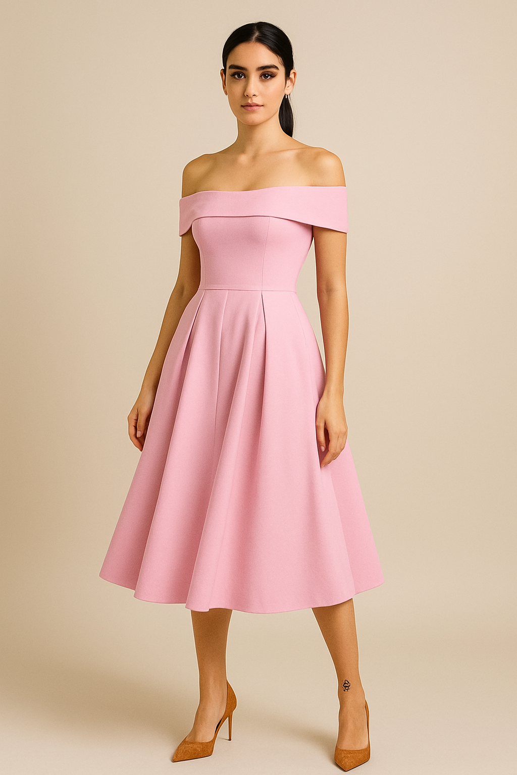 SOHO | Women's Off-Shoulder A-Line Dress, Breathable and Stylish