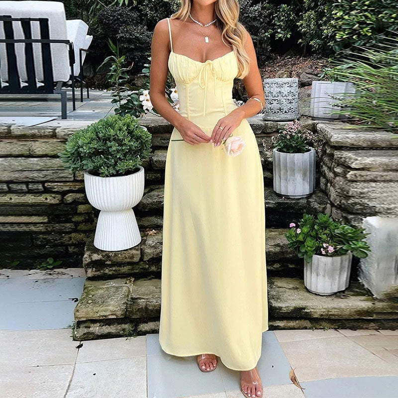 Elegant Lace-Up Dress