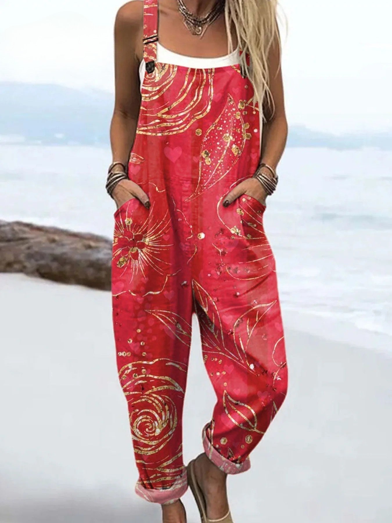 Mireille | Golden Swirling Overalls