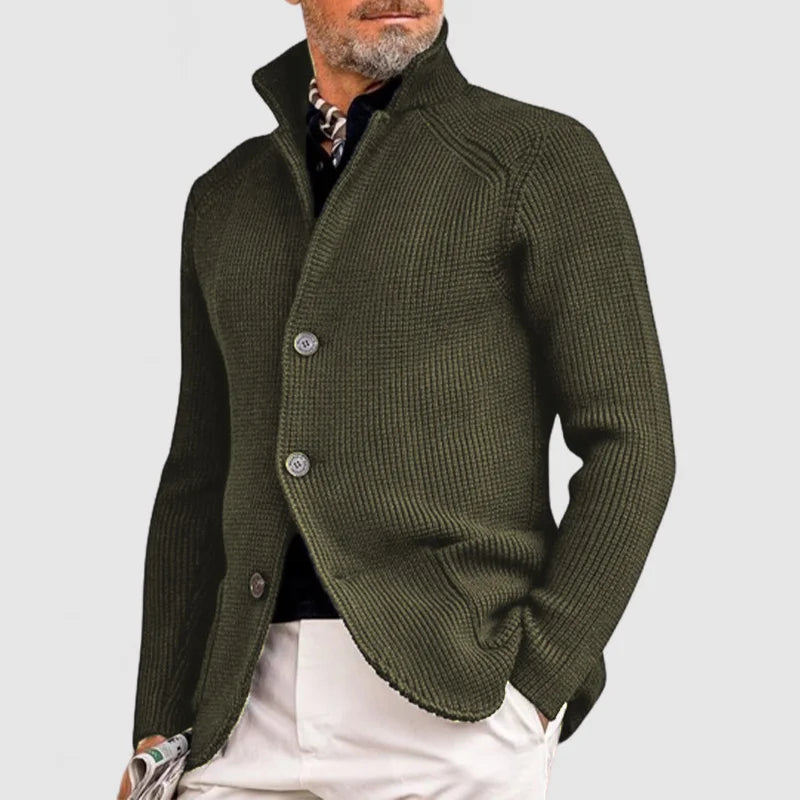 Elegant Cardigan with Lapels for Men