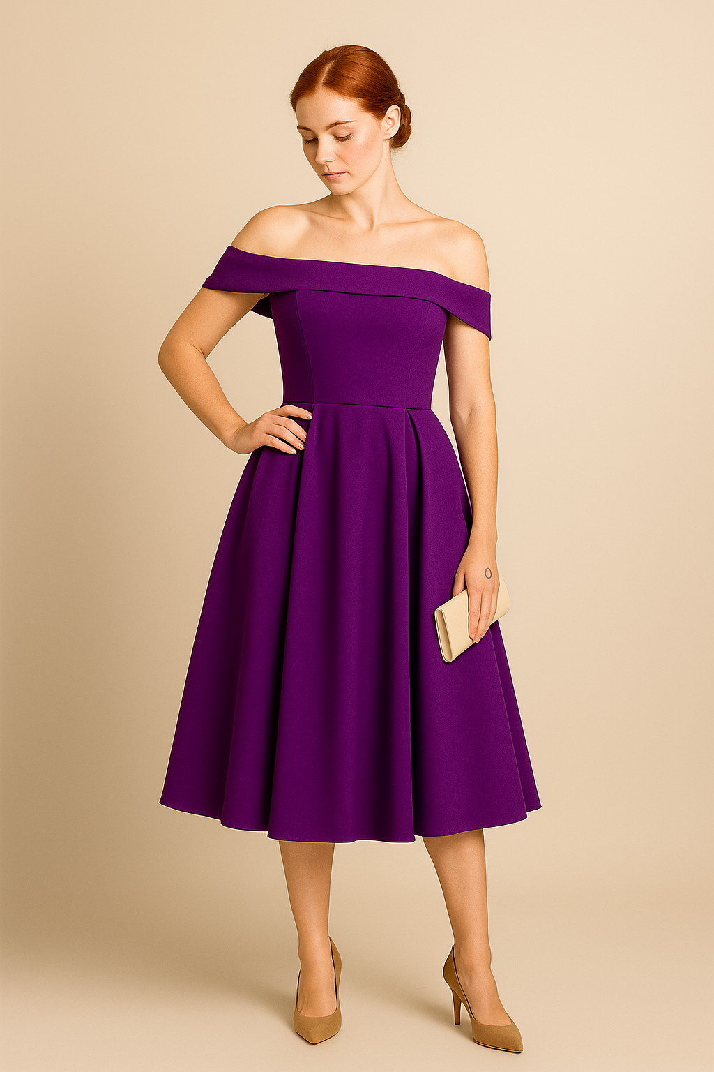 SOHO | Women's Off-Shoulder A-Line Dress, Breathable and Stylish