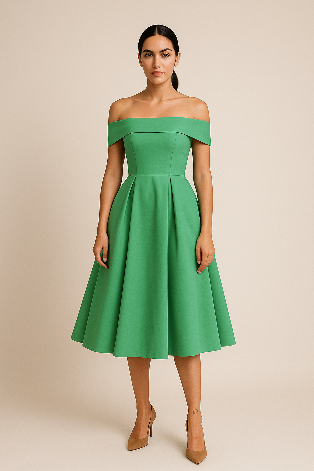 SOHO | Women's Off-Shoulder A-Line Dress, Breathable and Stylish