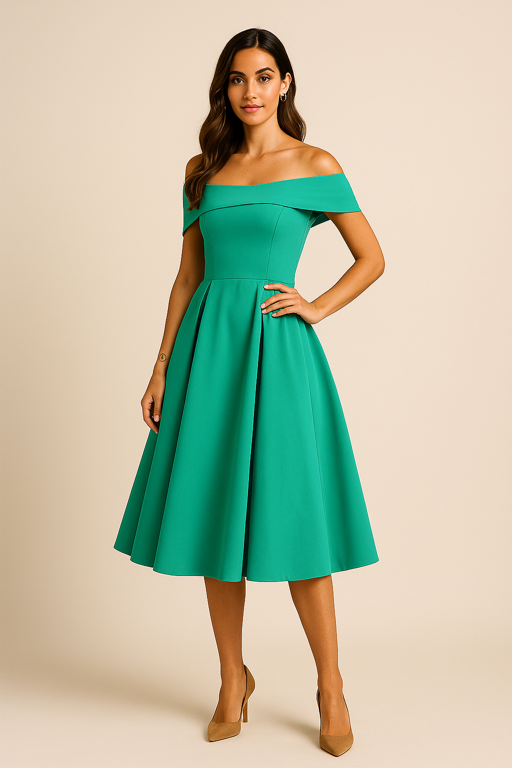 SOHO | Women's Off-Shoulder A-Line Dress, Breathable and Stylish